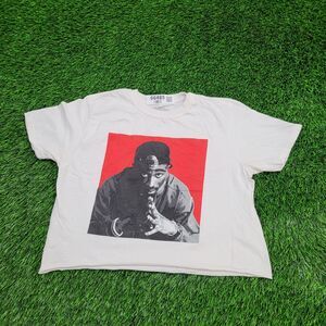 Tupac Shakur Cropped Shirt Womens Medium 19x17 White